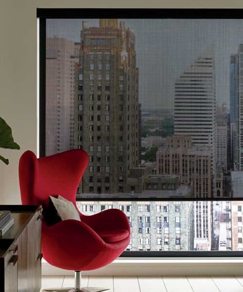 Custom solar roller shades in a Bergen County NJ home