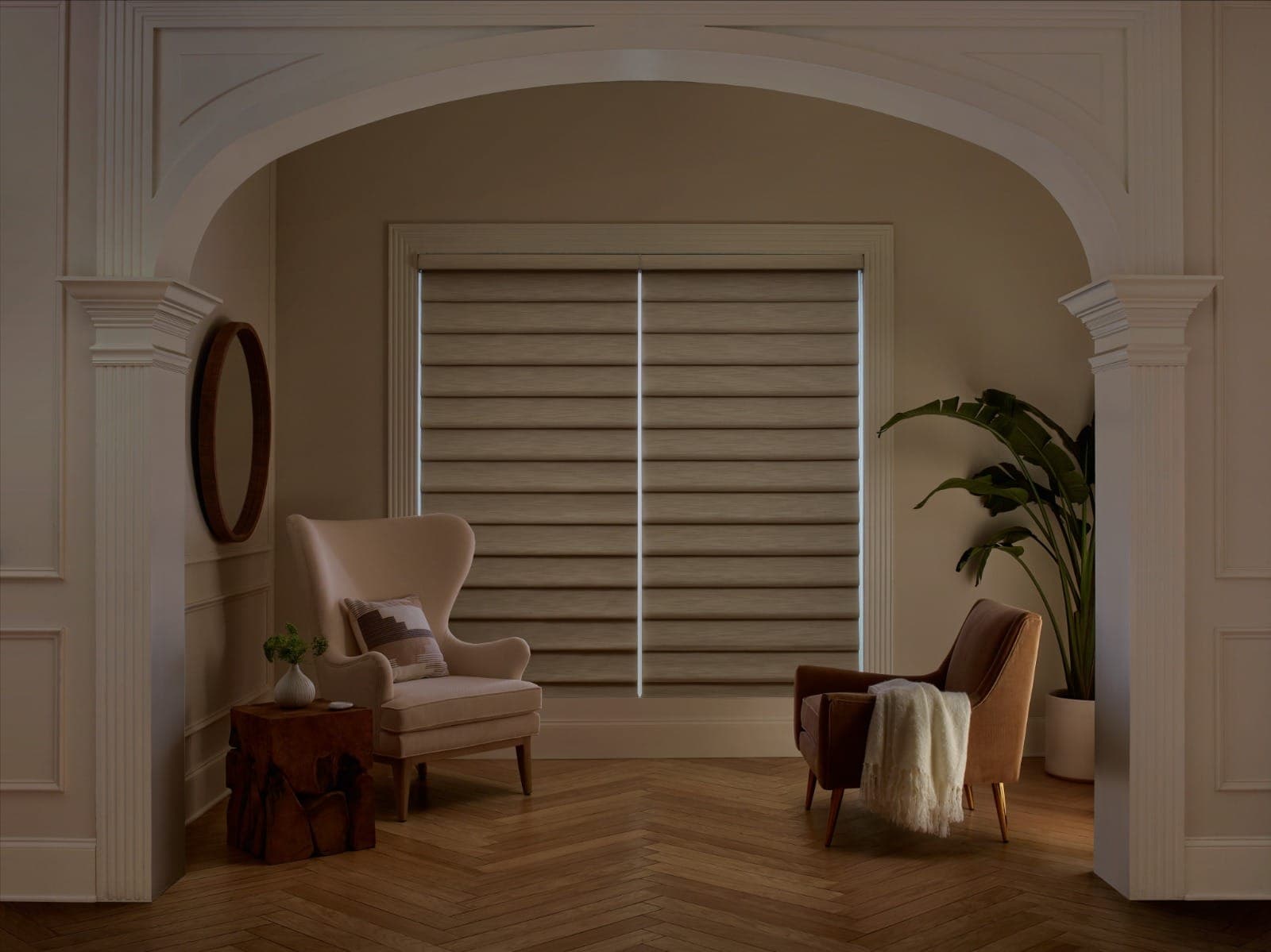 Vignette Modern Roman Shades in living room