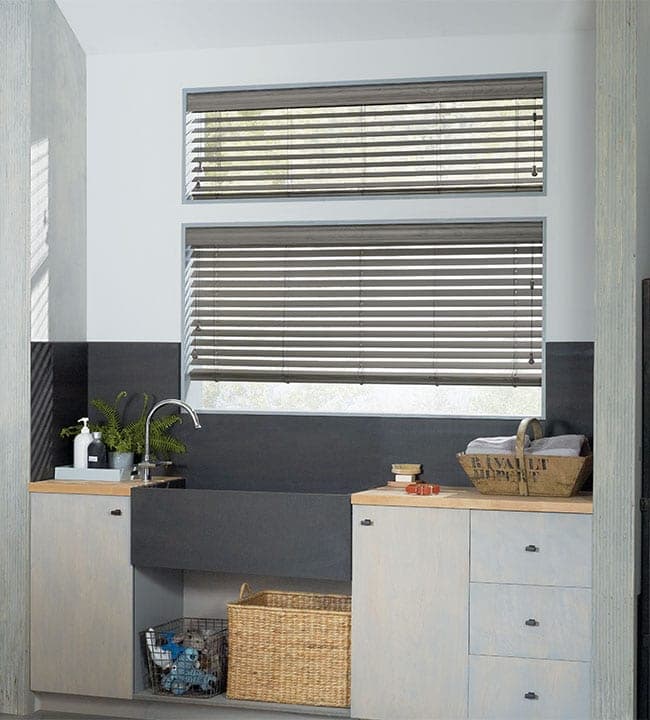 Custom faux wood blinds NYC apartment